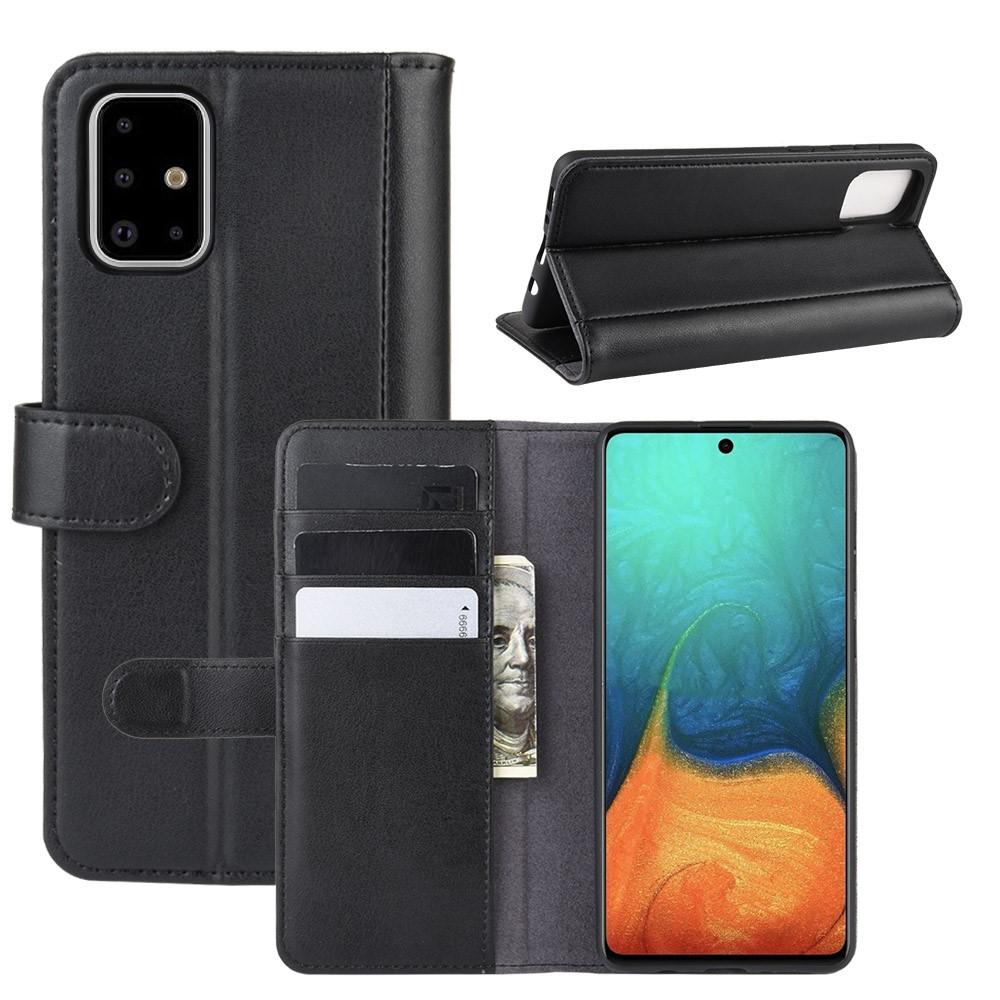 Funda de cuero genuino Samsung Galaxy A71, Negro