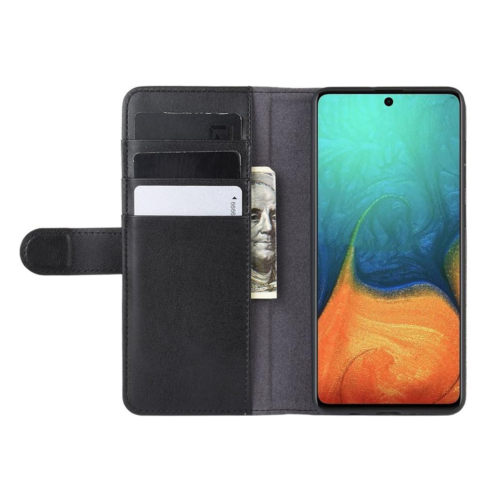 Funda de cuero genuino Samsung Galaxy A71, Negro