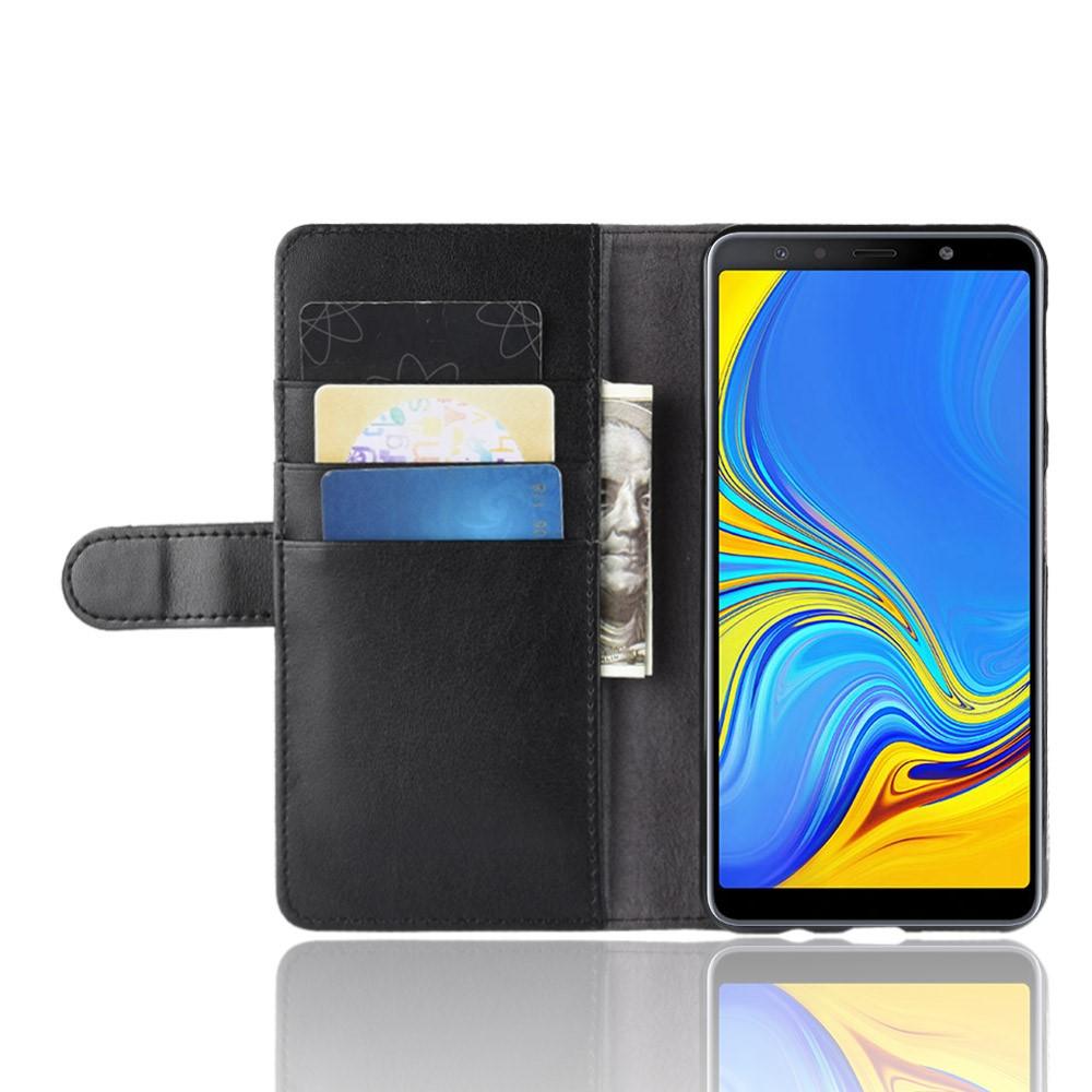 Funda de cuero genuino Samsung Galaxy A7 2018 Negro