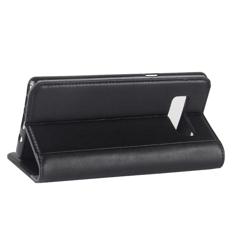 Funda de cuero genuino Samsung Galaxy Note 8, Negro