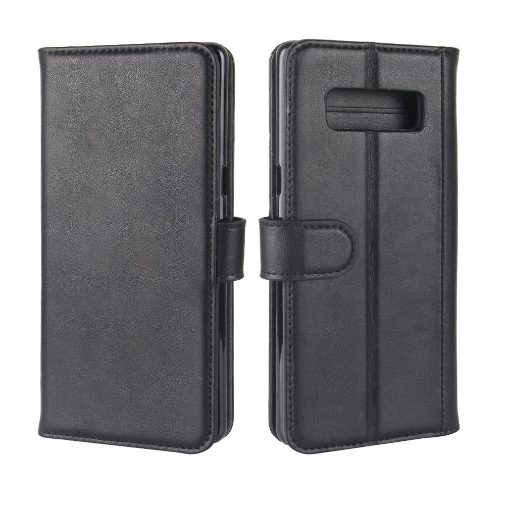 Funda de cuero genuino Samsung Galaxy Note 8, Negro