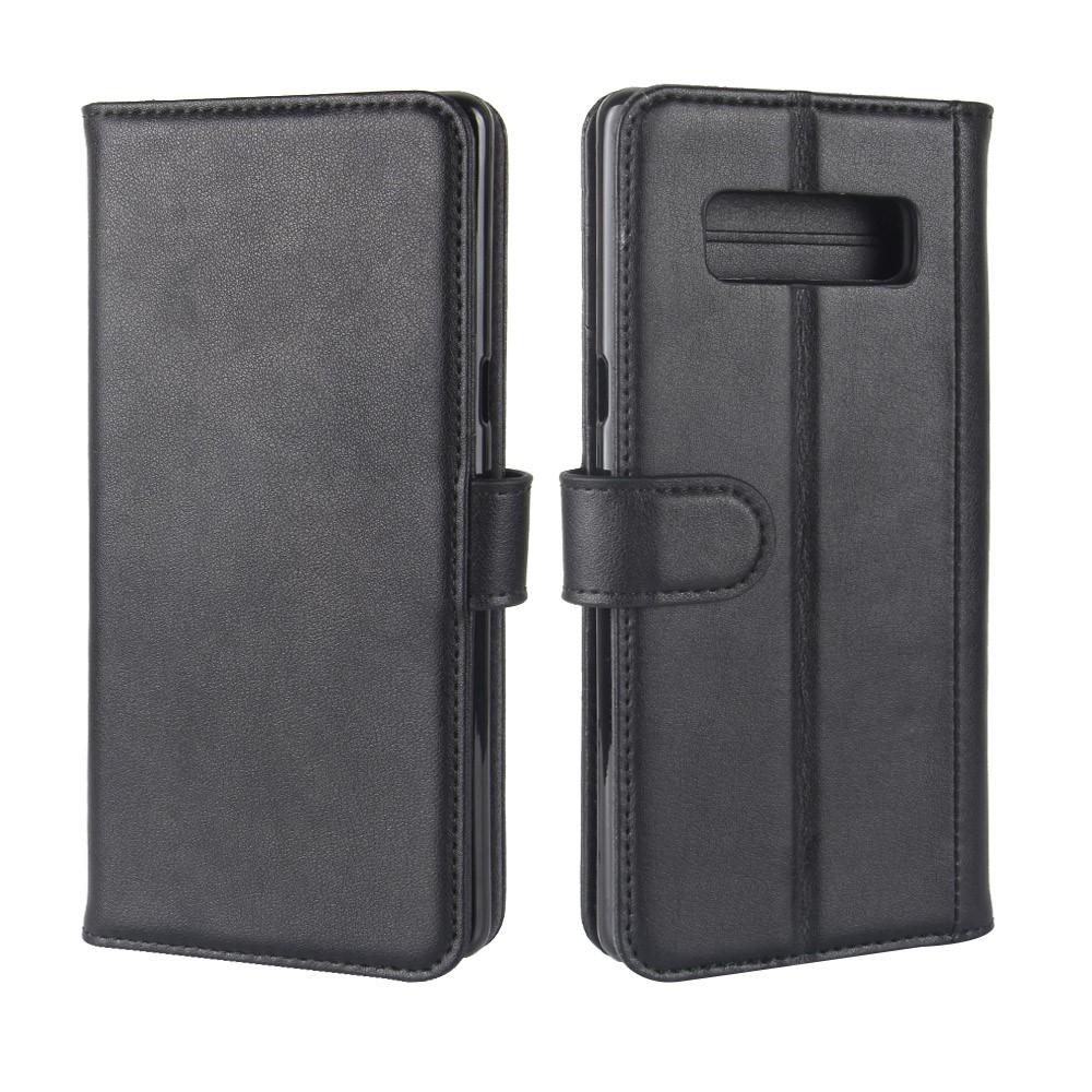 Funda de cuero genuino Samsung Galaxy Note 8, negro