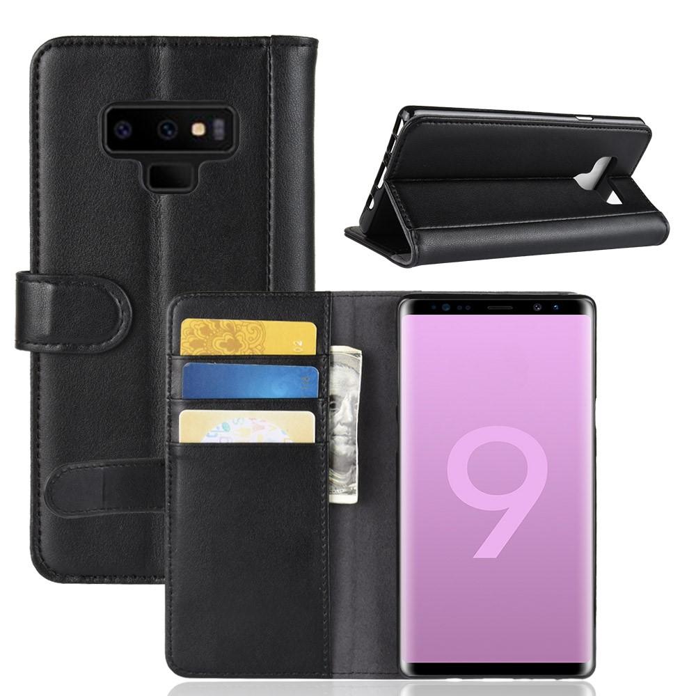 Funda de cuero genuino Samsung Galaxy Note 9, negro