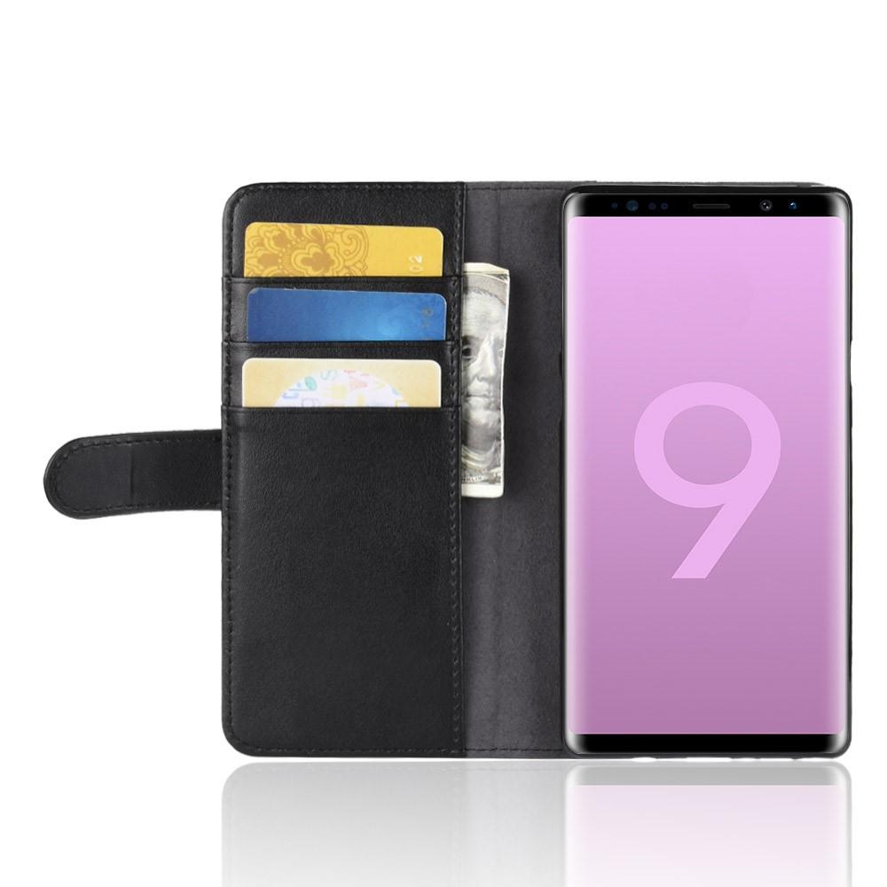 Funda de cuero genuino Samsung Galaxy Note 9, negro