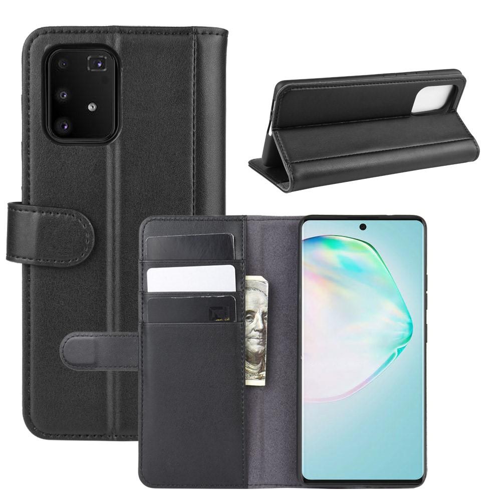 Funda de cuero genuino Samsung Galaxy S10 Lite, negro