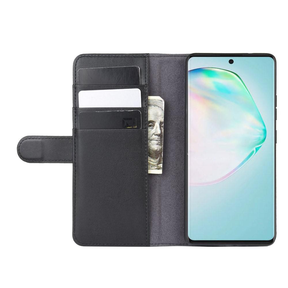 Funda de cuero genuino Samsung Galaxy S10 Lite, Negro