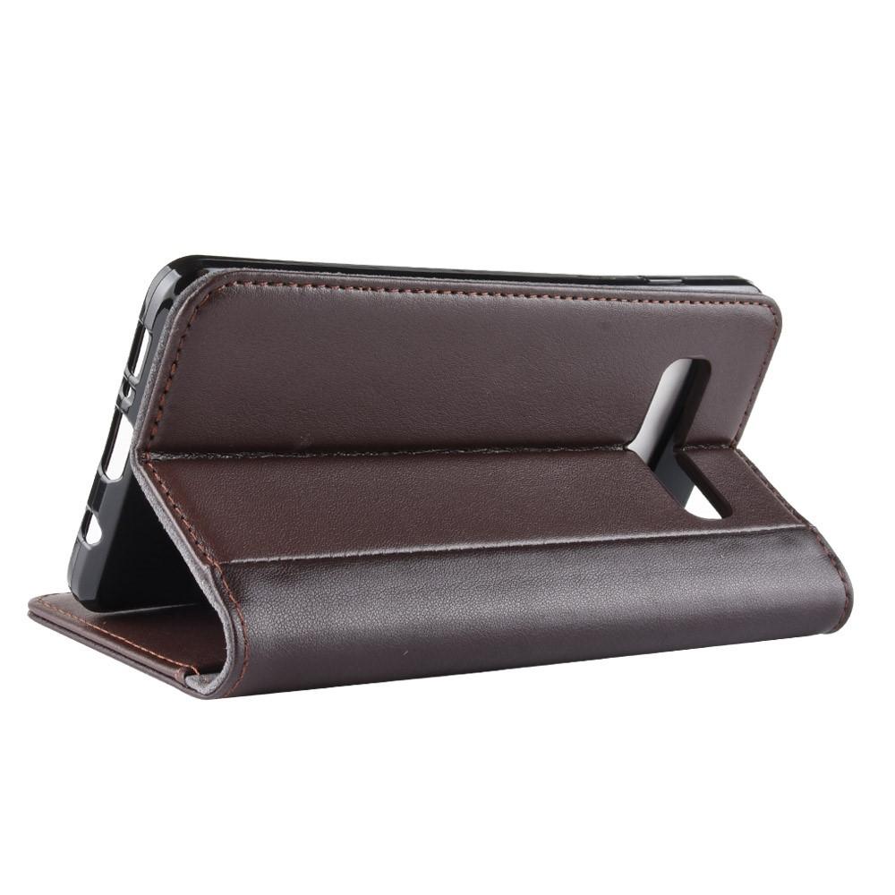 Funda de cuero genuino Samsung Galaxy S10 Plus, Marrón