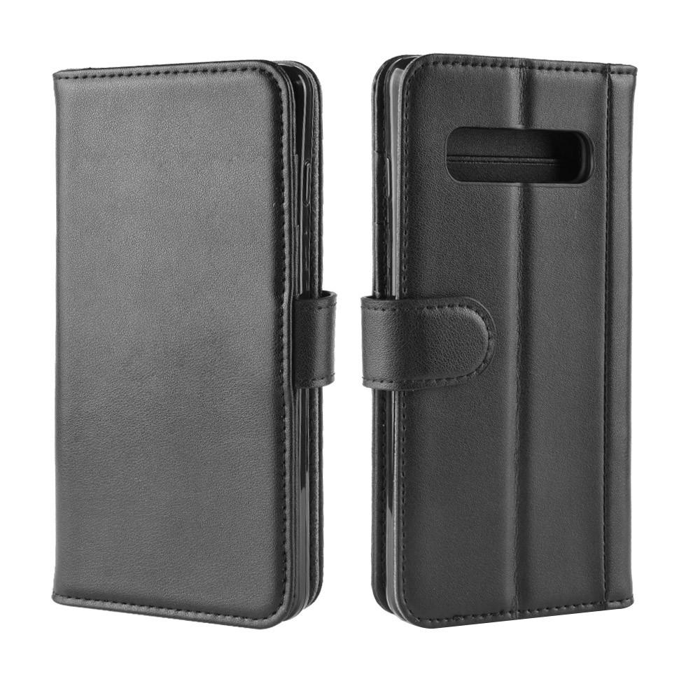 Funda de cuero genuino Samsung Galaxy S10 Plus, Negro