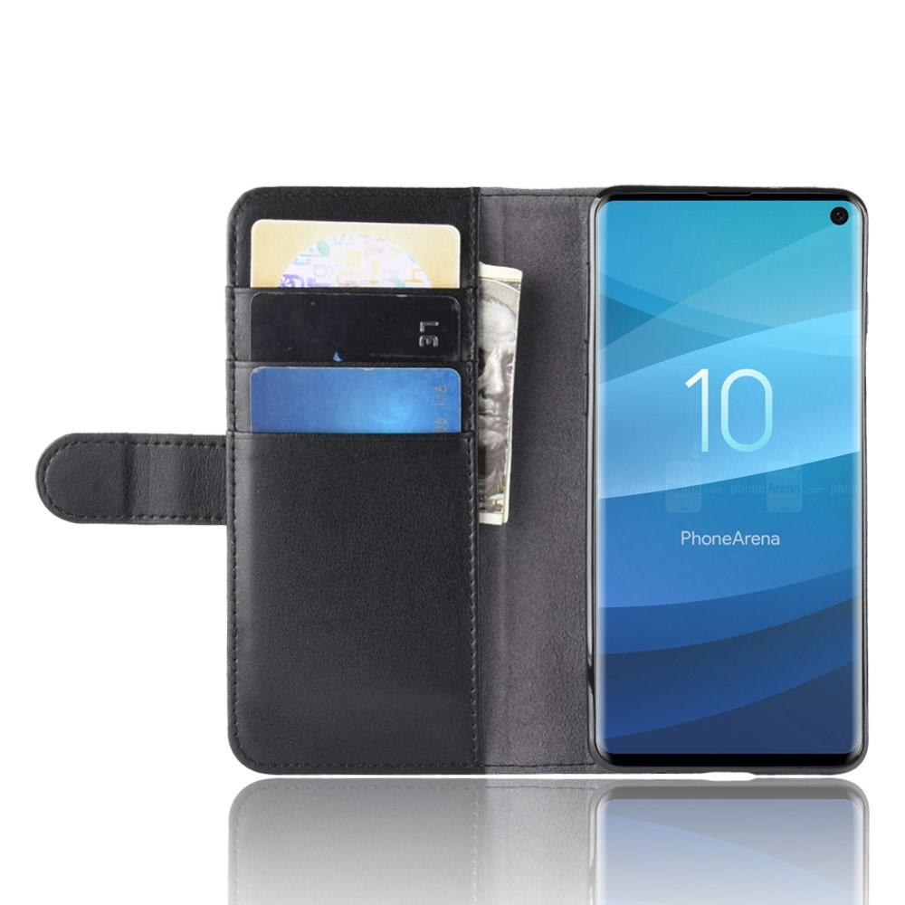 Funda de cuero genuino Samsung Galaxy S10, Negro