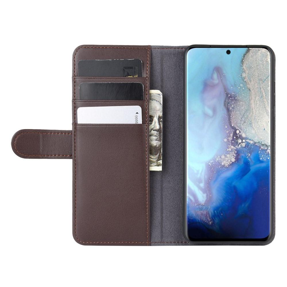 Funda de cuero genuino Samsung Galaxy S20, Marrón