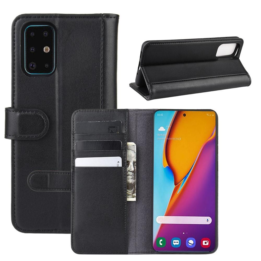 Funda de cuero genuino Samsung Galaxy S20 Plus, Negro