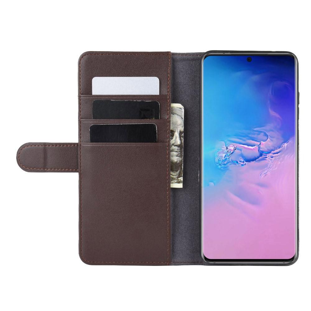Funda de cuero genuino Samsung Galaxy S20 Ultra, Marrón