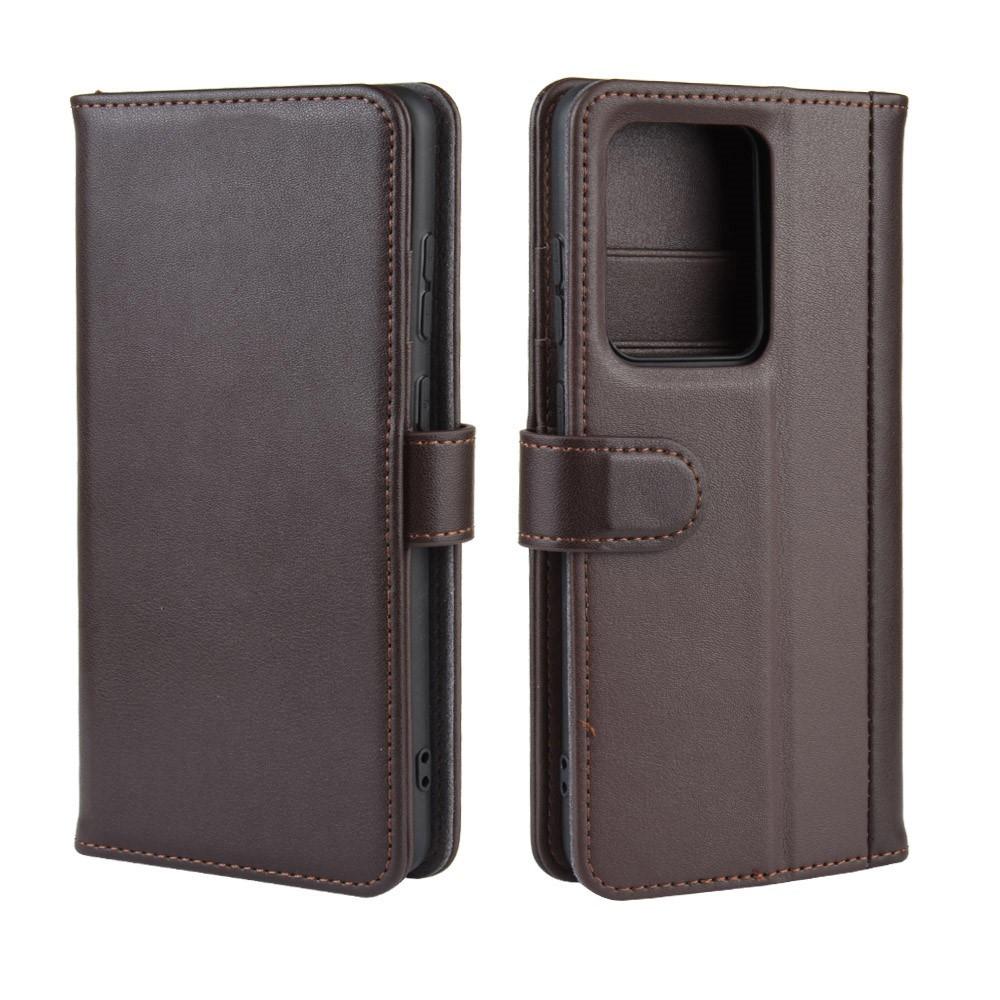 Funda de cuero genuino Samsung Galaxy S20 Ultra, Marrón