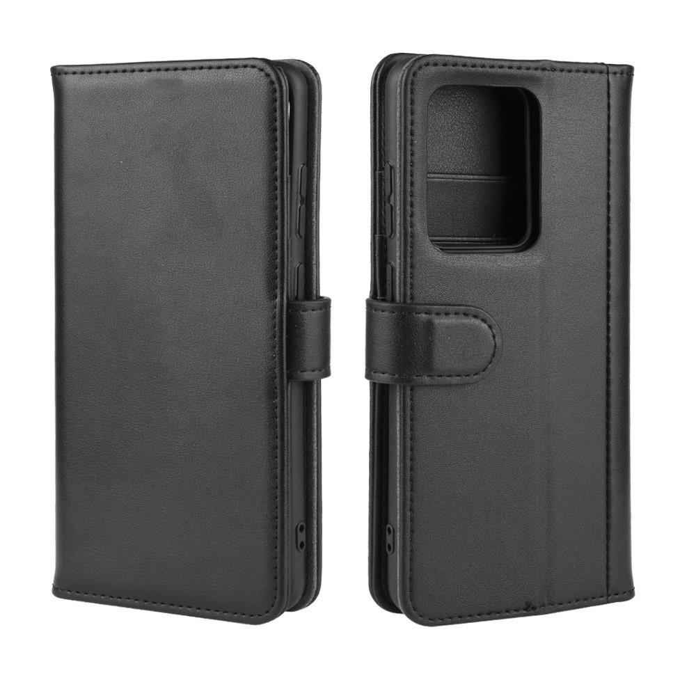 Funda de cuero genuino Samsung Galaxy S20 Ultra, Negro