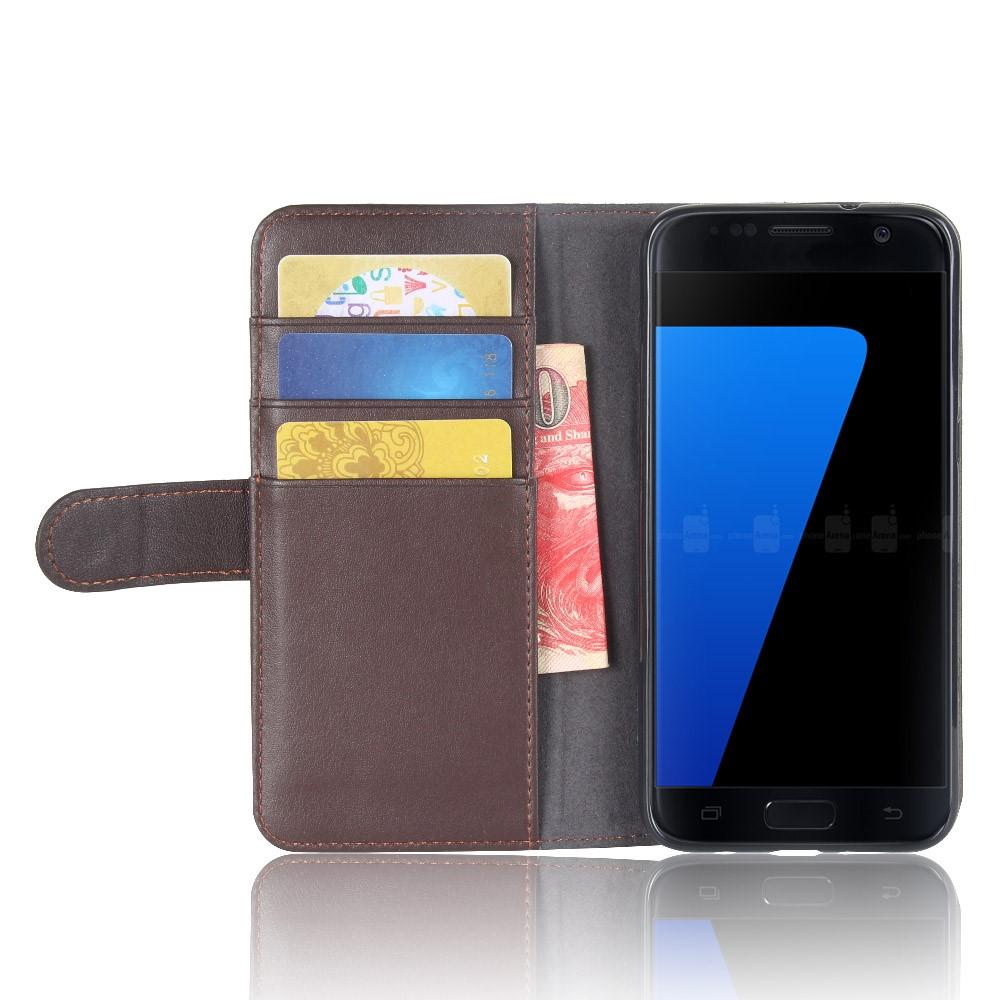 Funda de cuero genuino Samsung Galaxy S7, Marrón