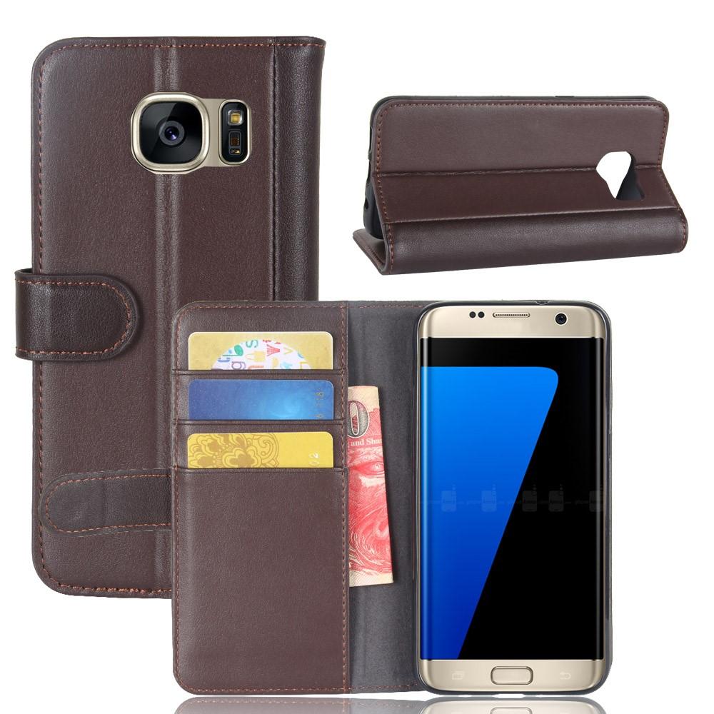 Funda de cuero genuino Samsung Galaxy S7 Edge, Marrón