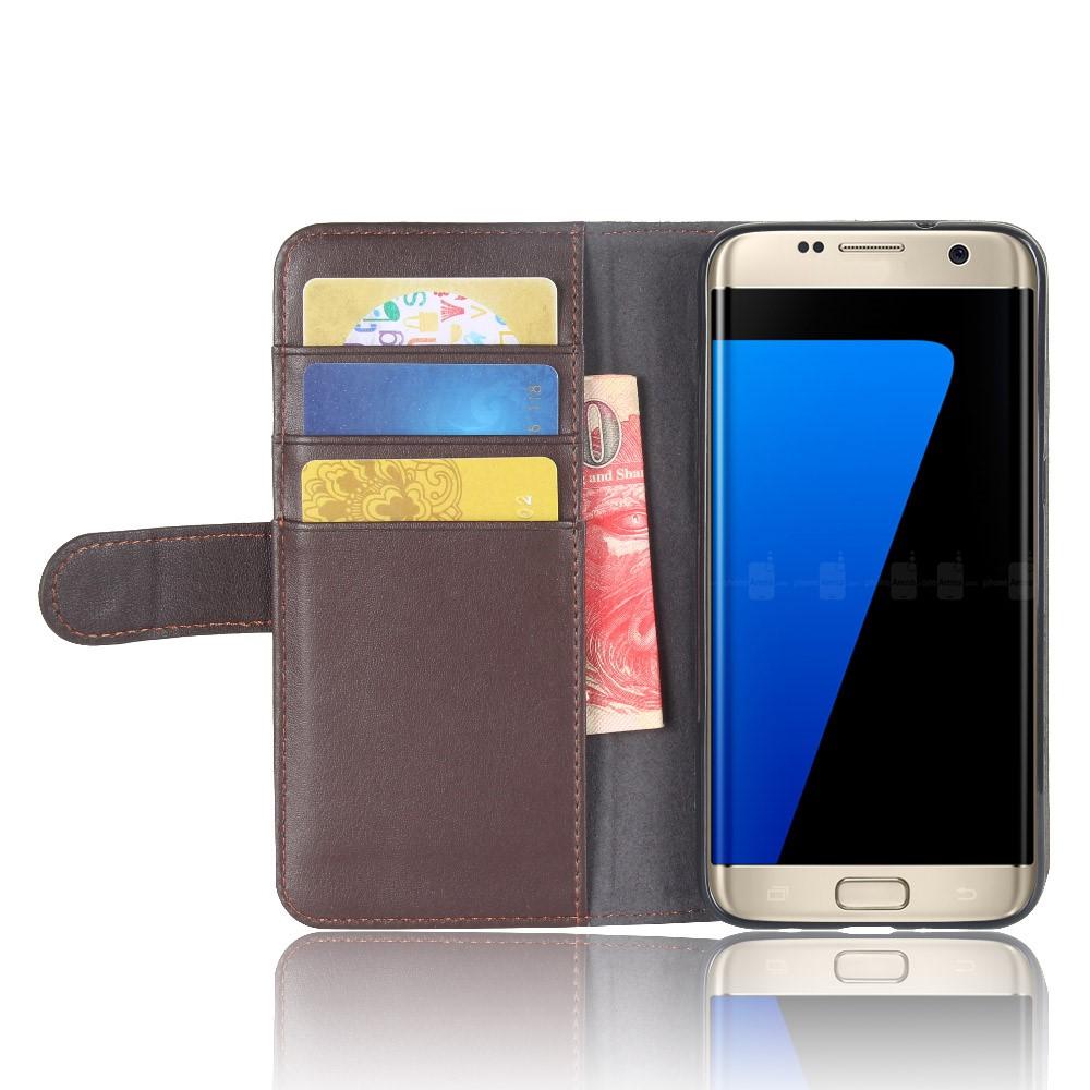 Funda de cuero genuino Samsung Galaxy S7 Edge, Marrón