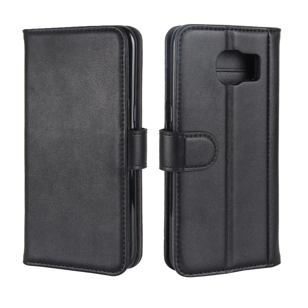 Funda de cuero genuino Samsung Galaxy S7 Edge, Negro
