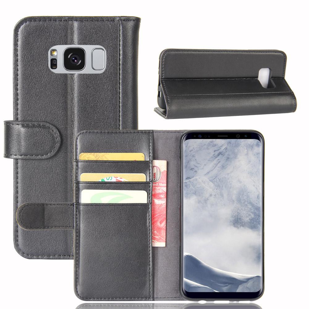 Funda de cuero genuino Samsung Galaxy S8 Plus, Negro
