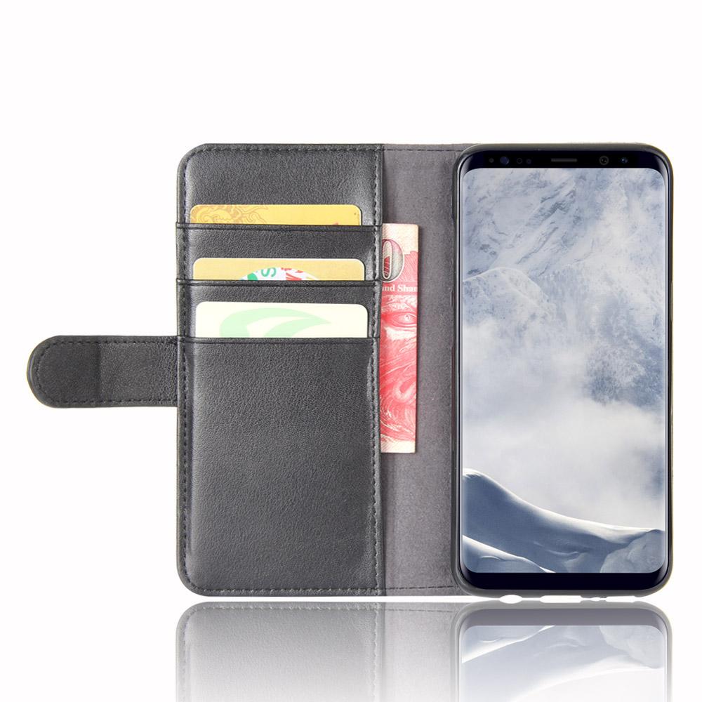 Funda de cuero genuino Samsung Galaxy S8 Plus, negro