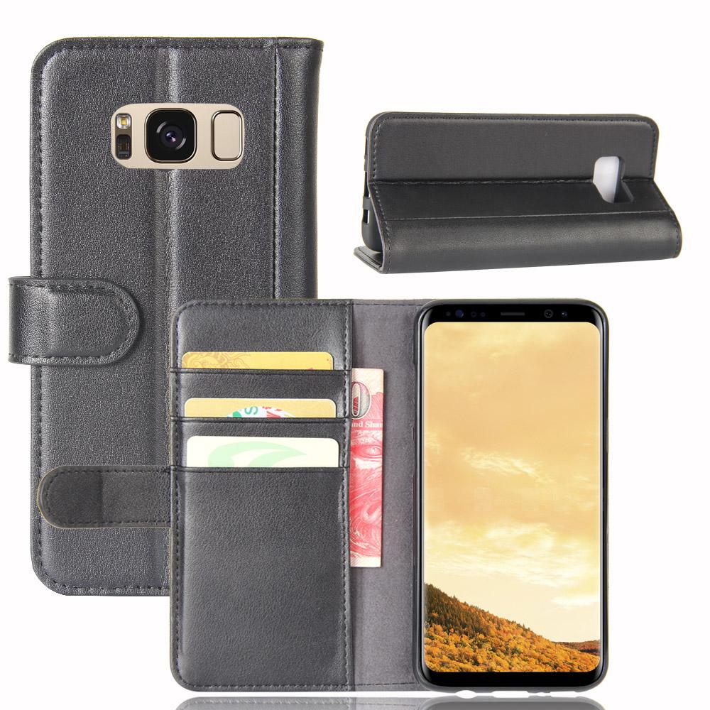Funda de cuero genuino Samsung Galaxy S8, Negro