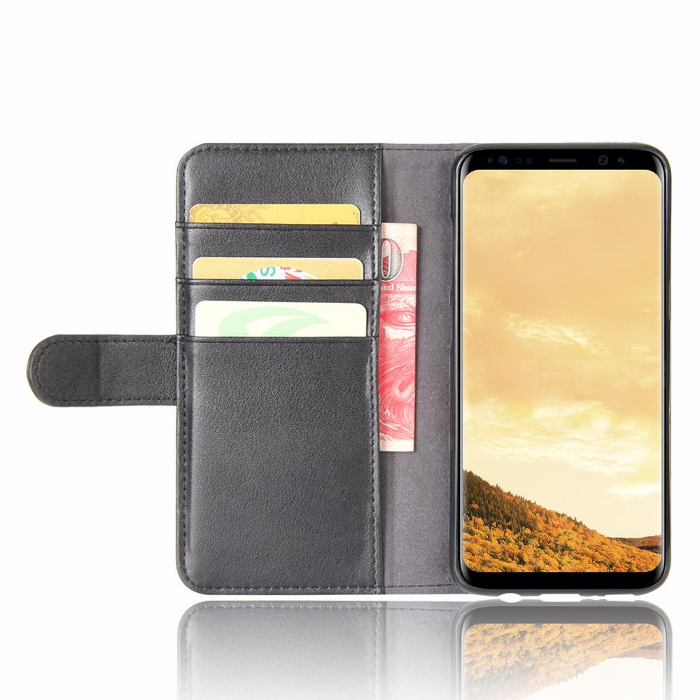 Funda de cuero genuino Samsung Galaxy S8, negro