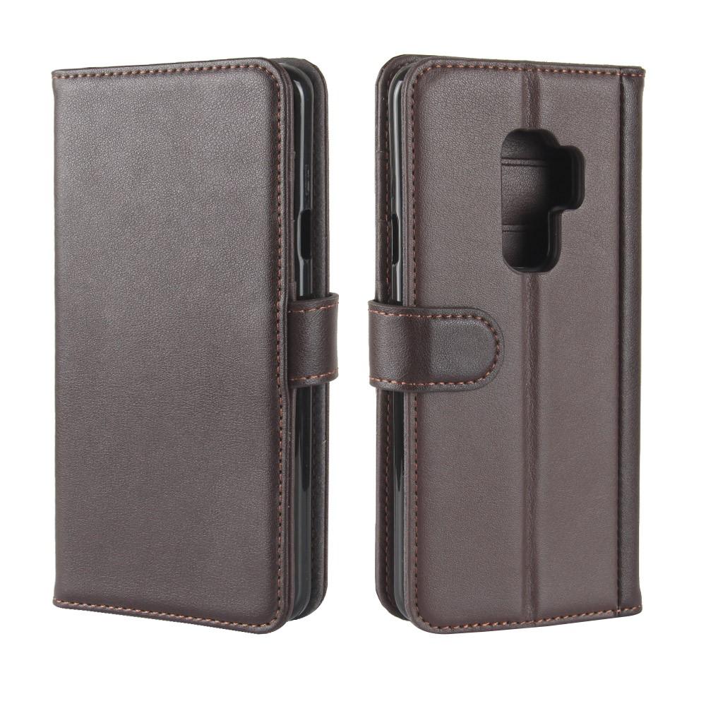 Funda de cuero genuino Samsung Galaxy S9 Plus, Marrón