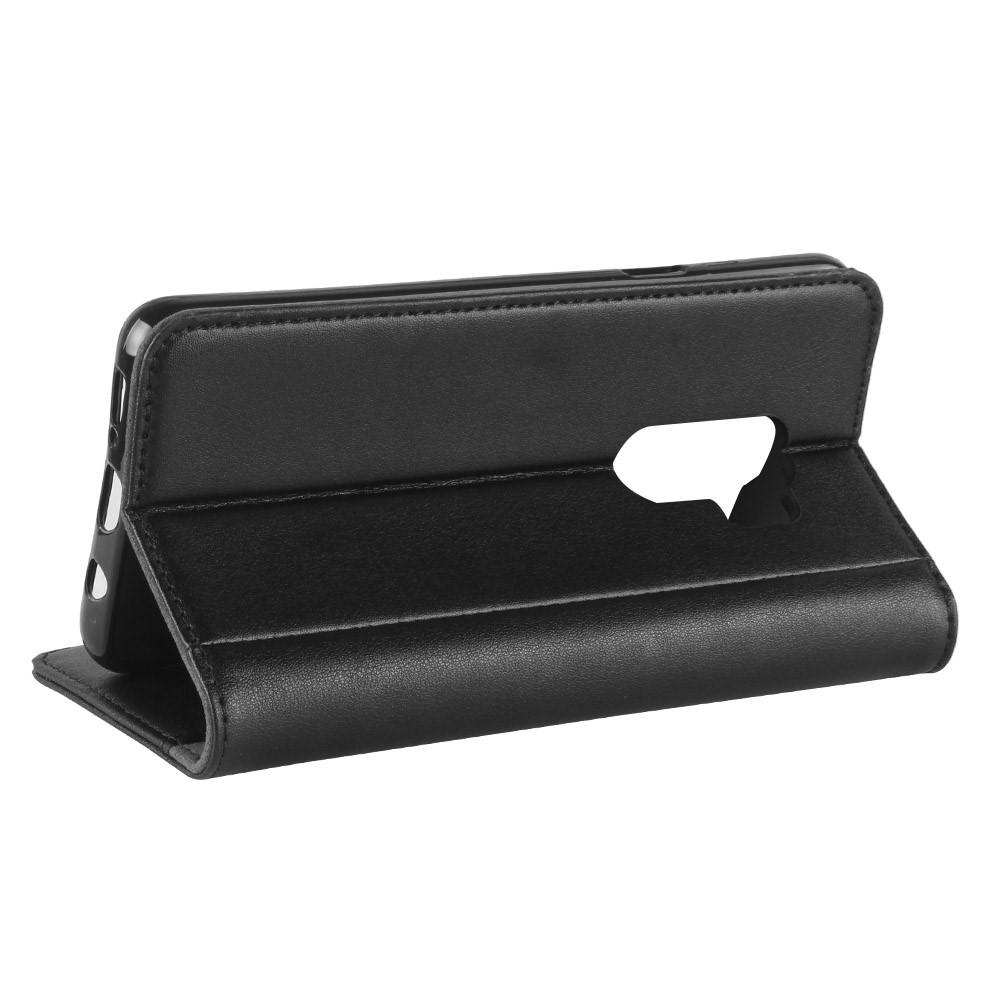 Funda de cuero genuino Samsung Galaxy S9 Plus, Negro