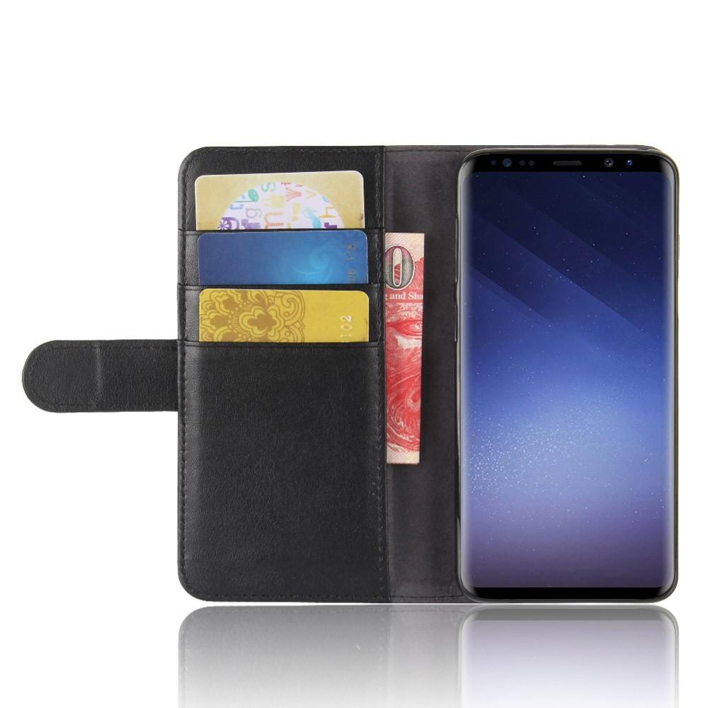 Funda de cuero genuino Samsung Galaxy S9, negro