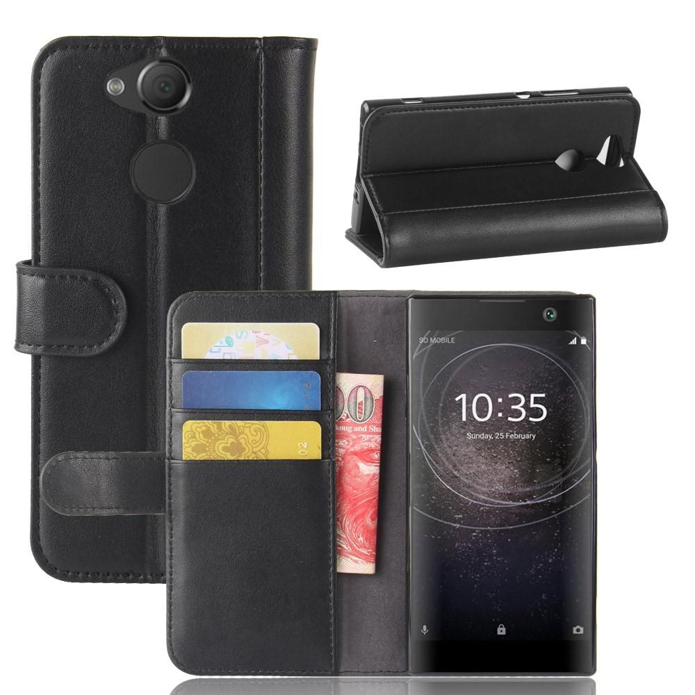 Funda de cuero genuino Sony Xperia XA2, negro