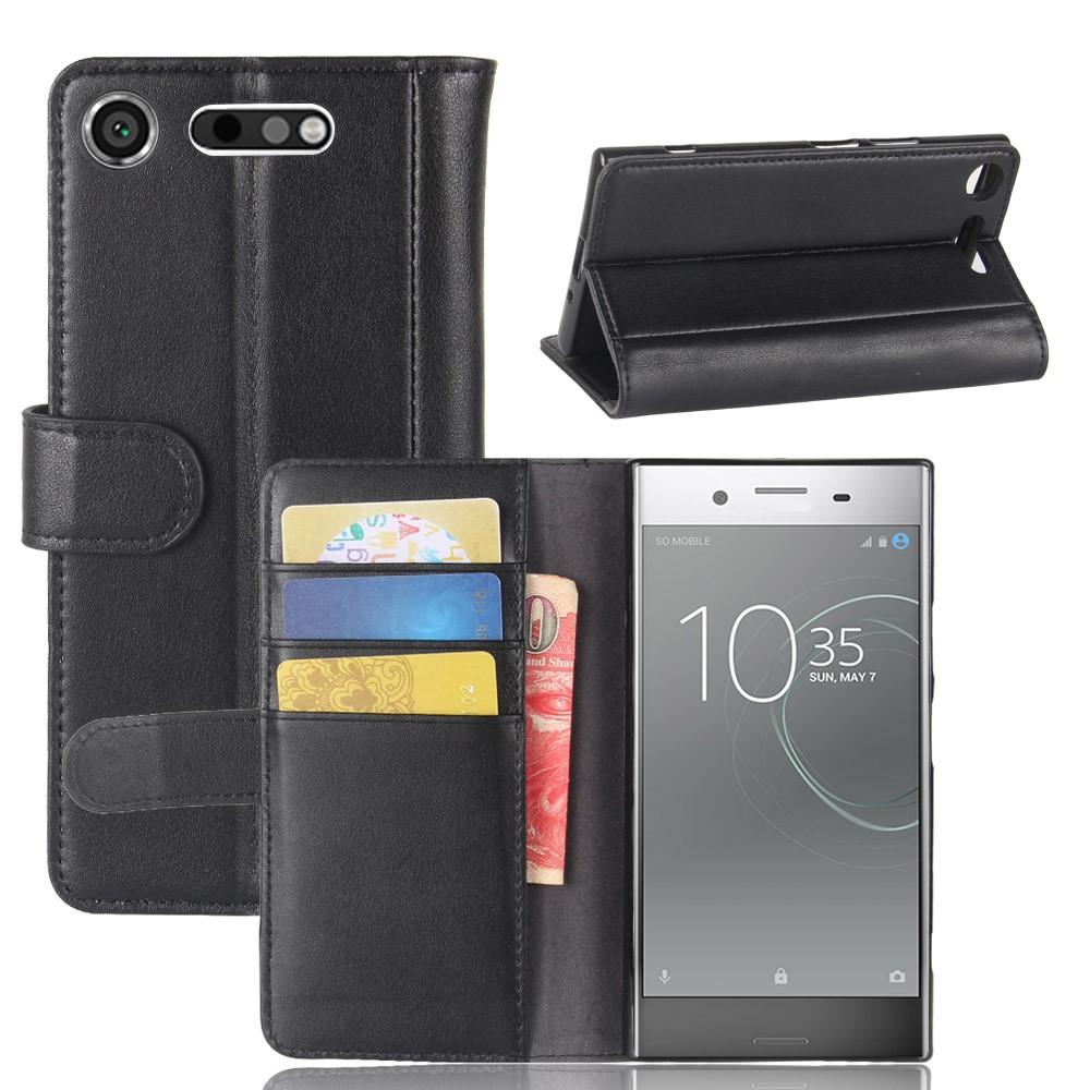 Funda de cuero genuino Sony Xperia XZ1, negro