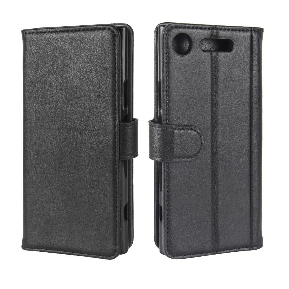 Funda de cuero genuino Sony Xperia XZ1, negro