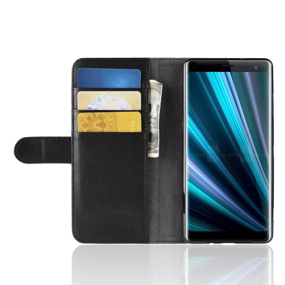 Funda de cuero genuino Sony Xperia XZ3, negro