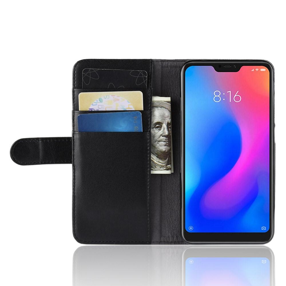 Funda de cuero genuino Xiaomi Mi A2 Lite, negro