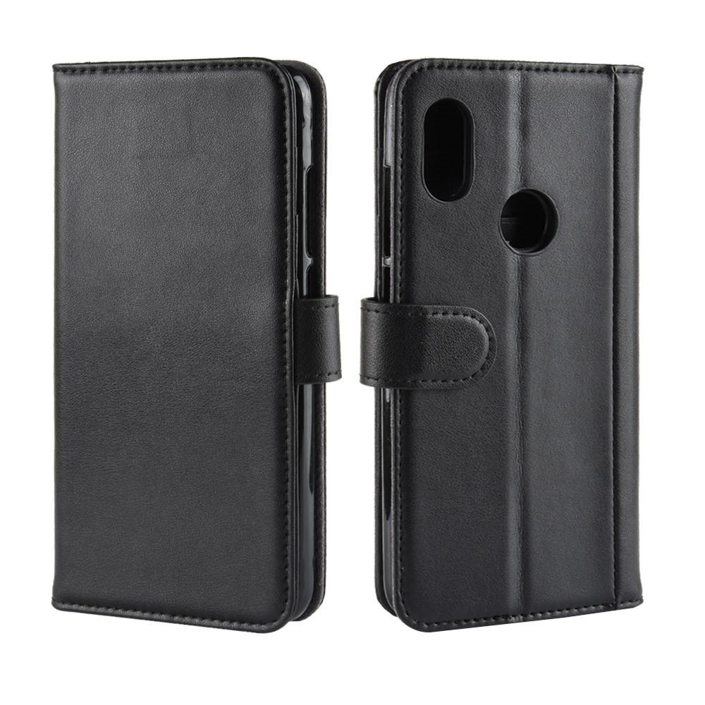 Funda de cuero genuino Xiaomi Mi A2 Lite, Negro