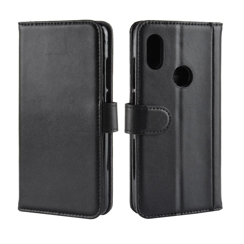 Funda de cuero genuino Xiaomi Mi A2 Lite, negro