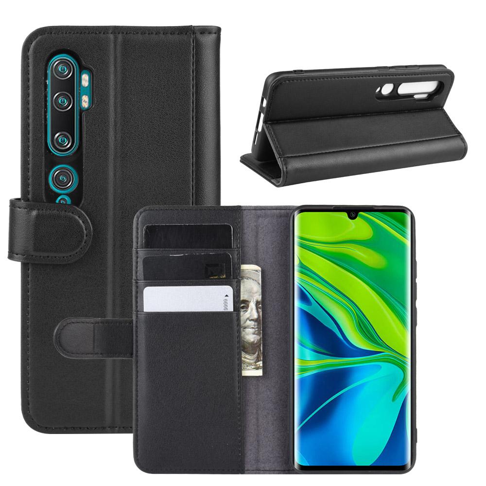 Funda de cuero genuino Xiaomi Mi Note 10/10 Pro, Negro