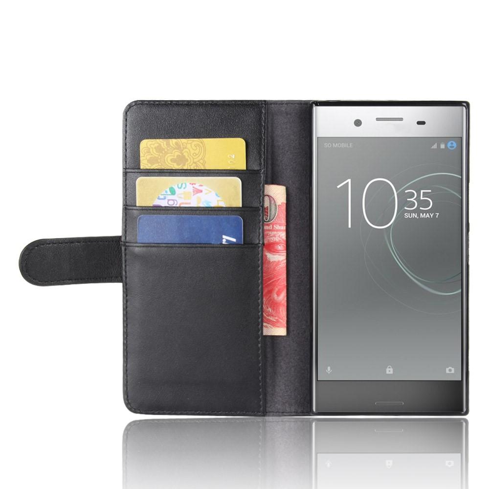 Funda de cuero genuino Sony Xperia XZ Premium, negro