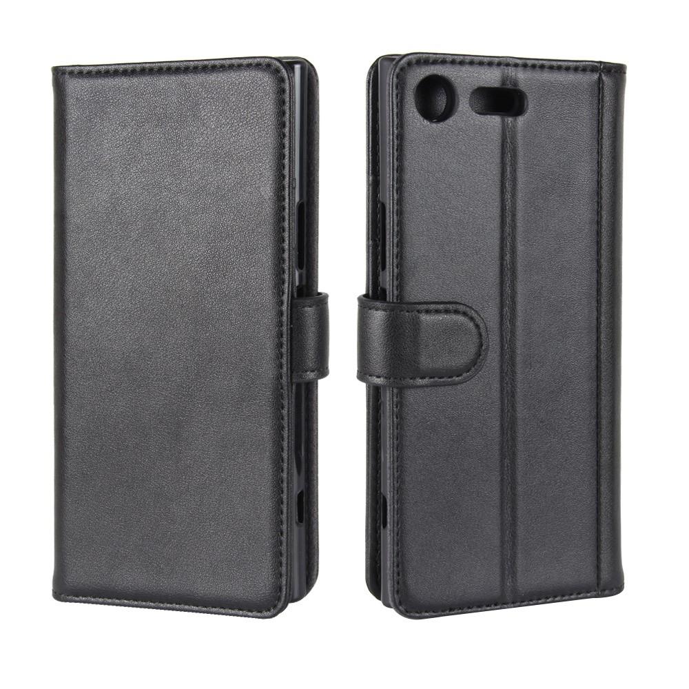 Funda de cuero genuino Sony Xperia XZ Premium, negro