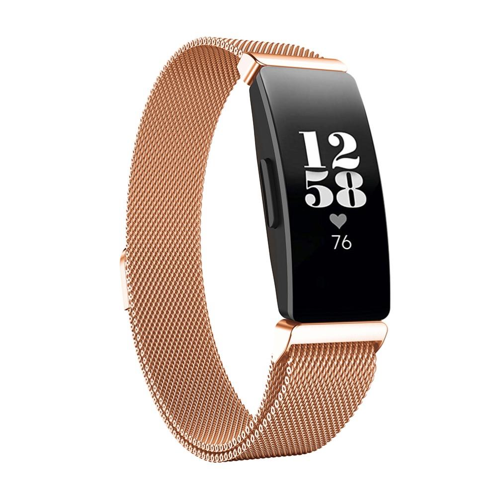 Pulsera milanesa para Fitbit Inspire/Inspire 2, oro rosa