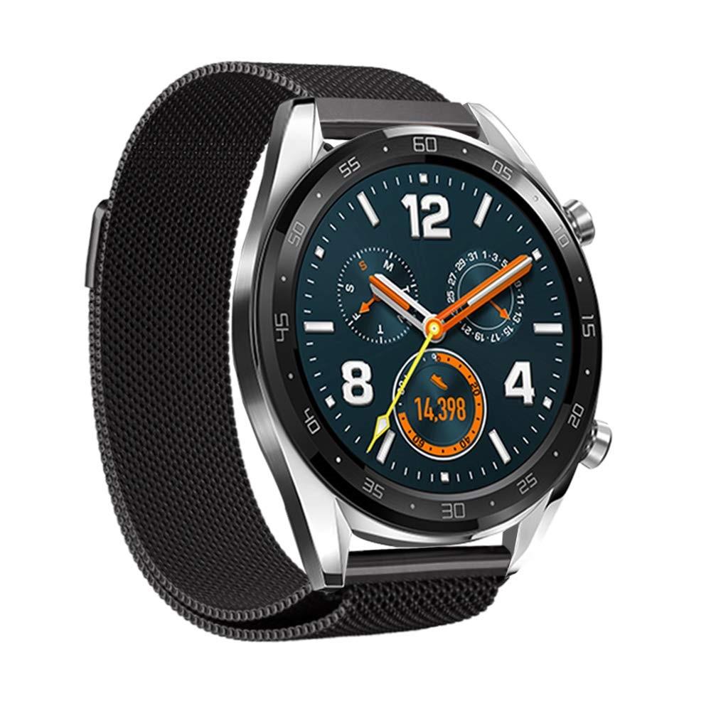Pulsera milanesa para Huawei Watch GT 2 46mm/Watch GT 2e/Watch GT, Negro