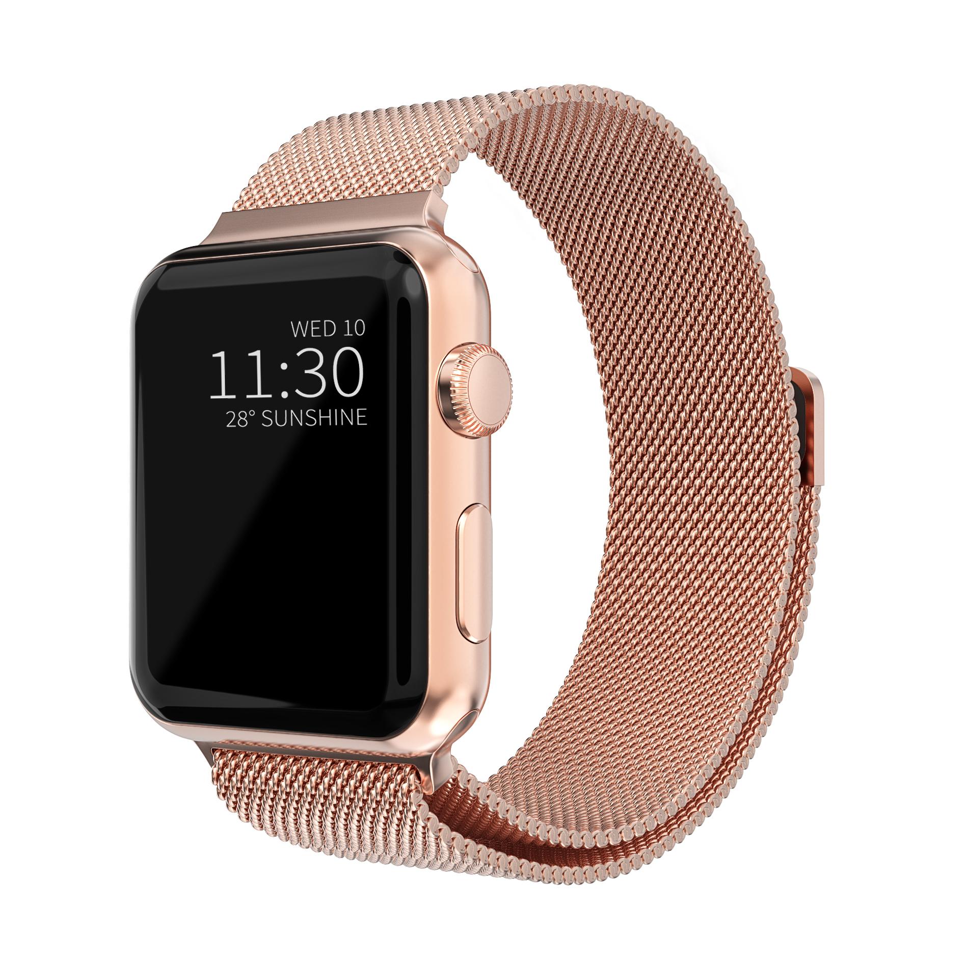 Pulsera milanesa para Apple Watch 38mm, oro rosa