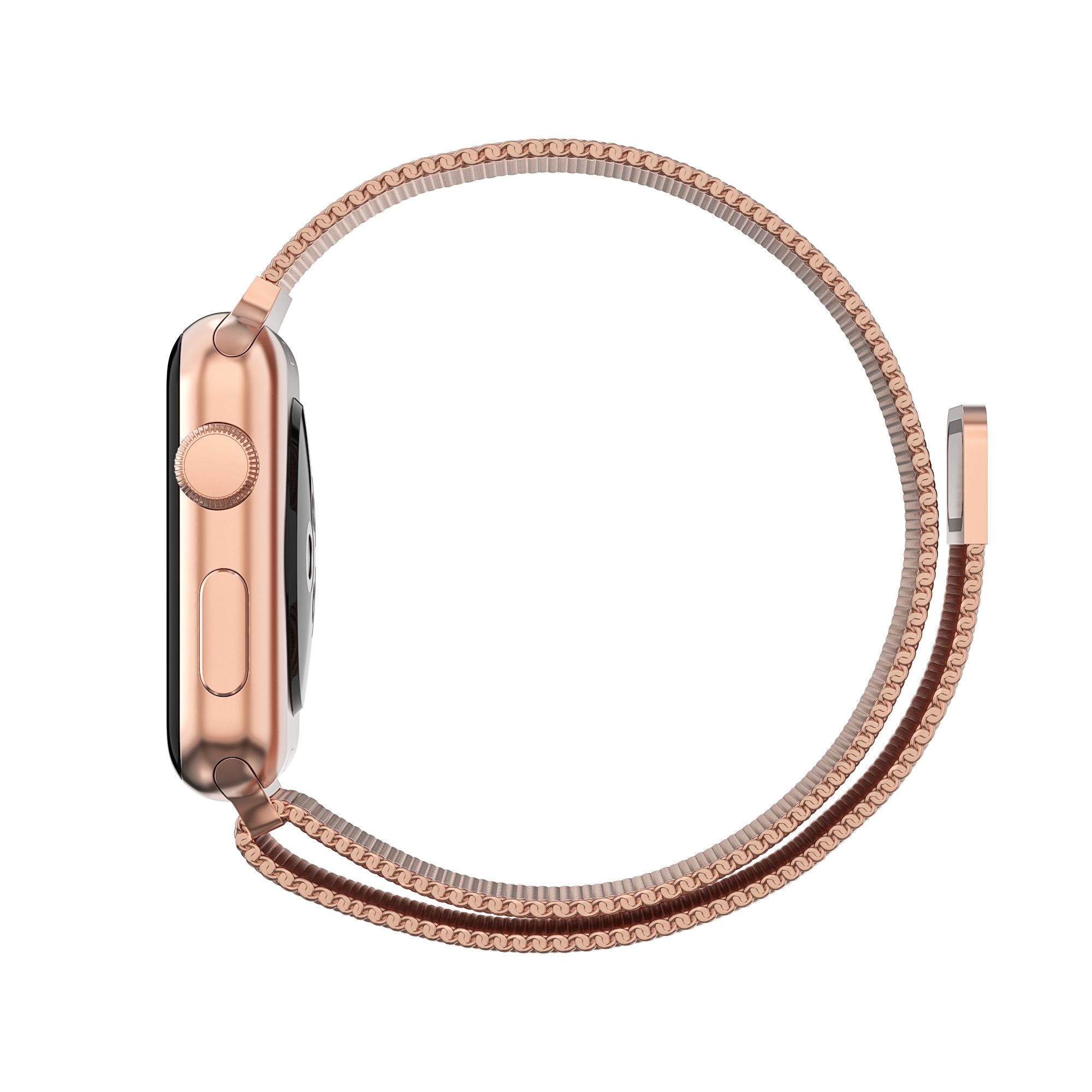 Pulsera milanesa para Apple Watch SE 44mm, oro rosa