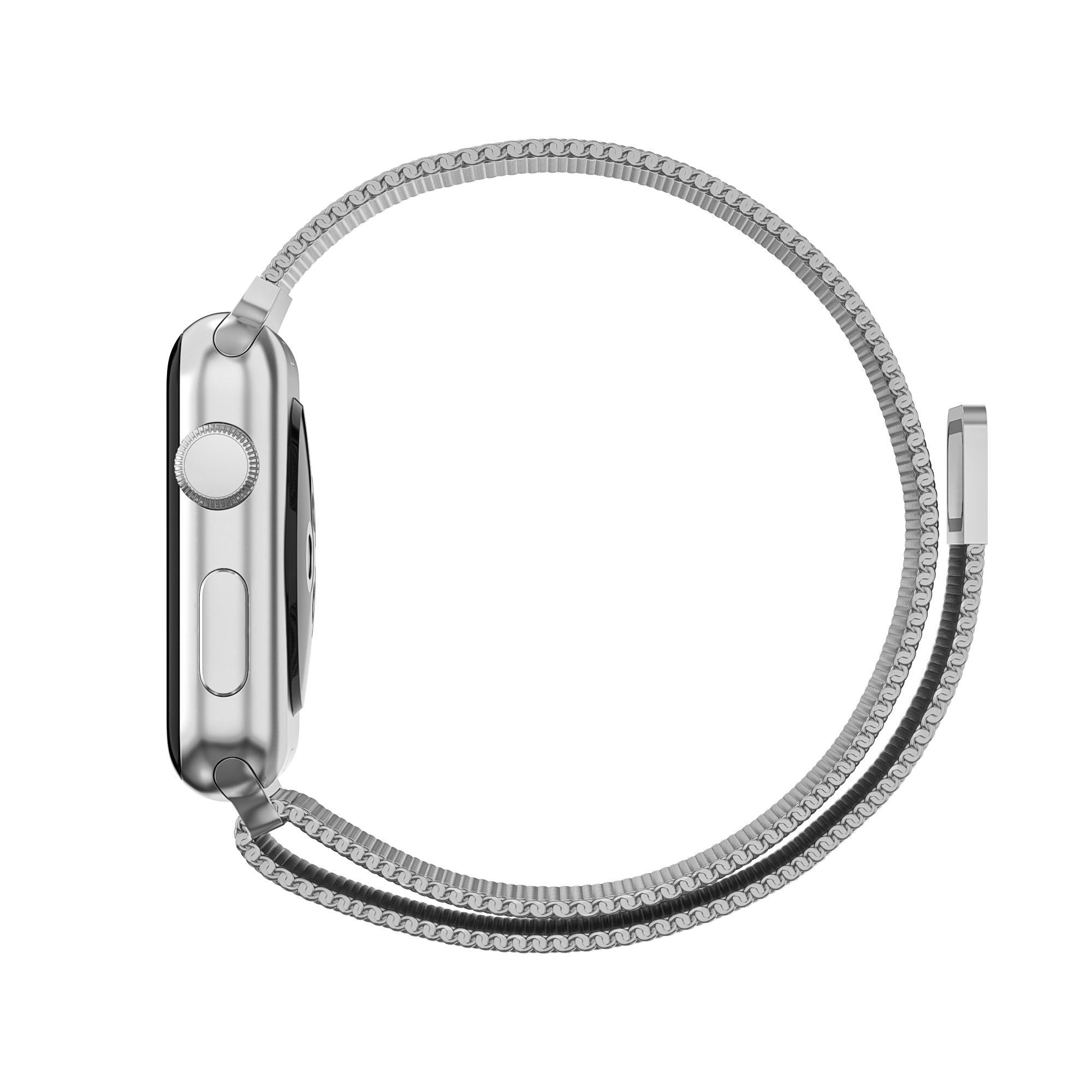 Pulsera milanesa para Apple Watch Series 1-3 42mm, Plata