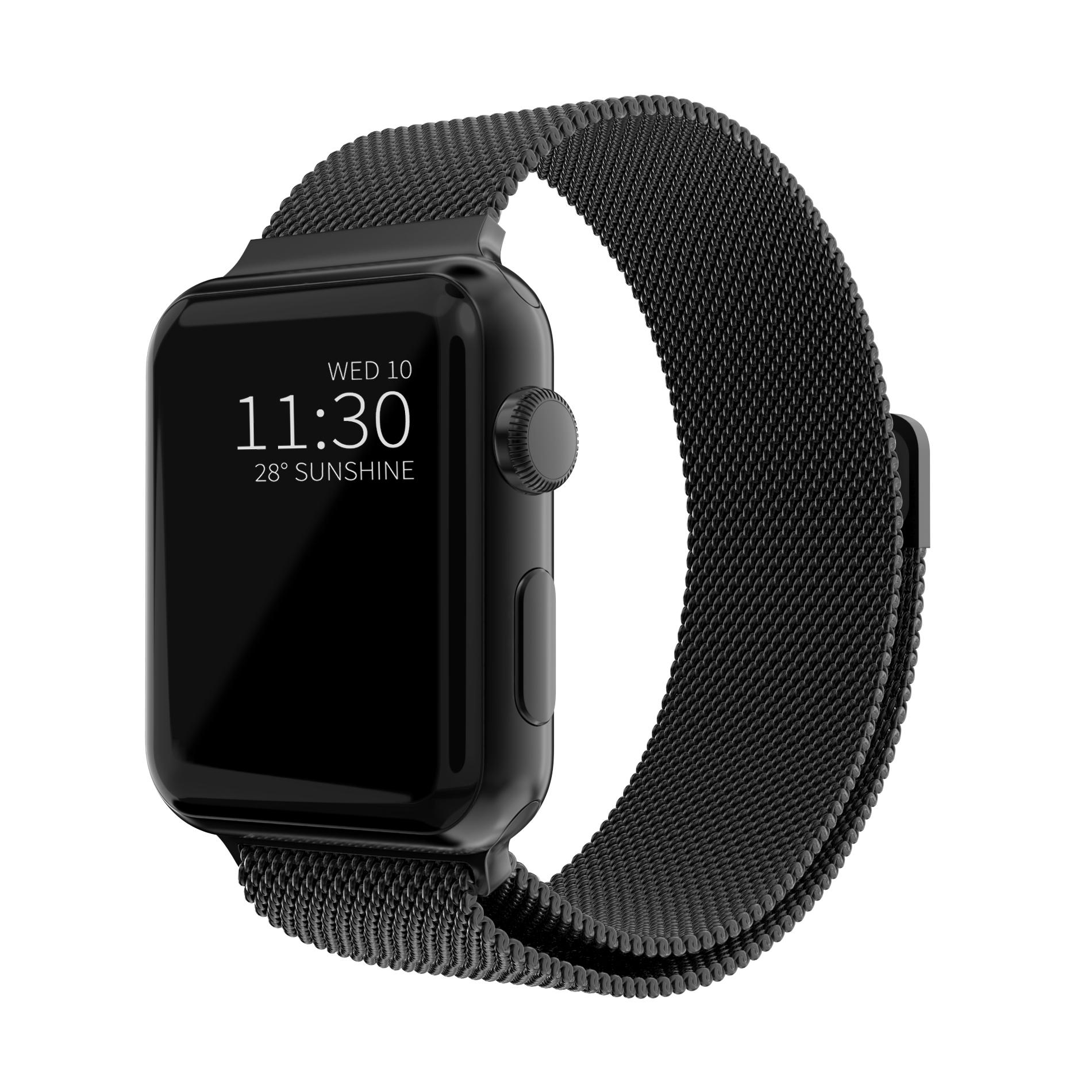 Pulsera milanesa para Apple Watch Series 7 41mm, Negro