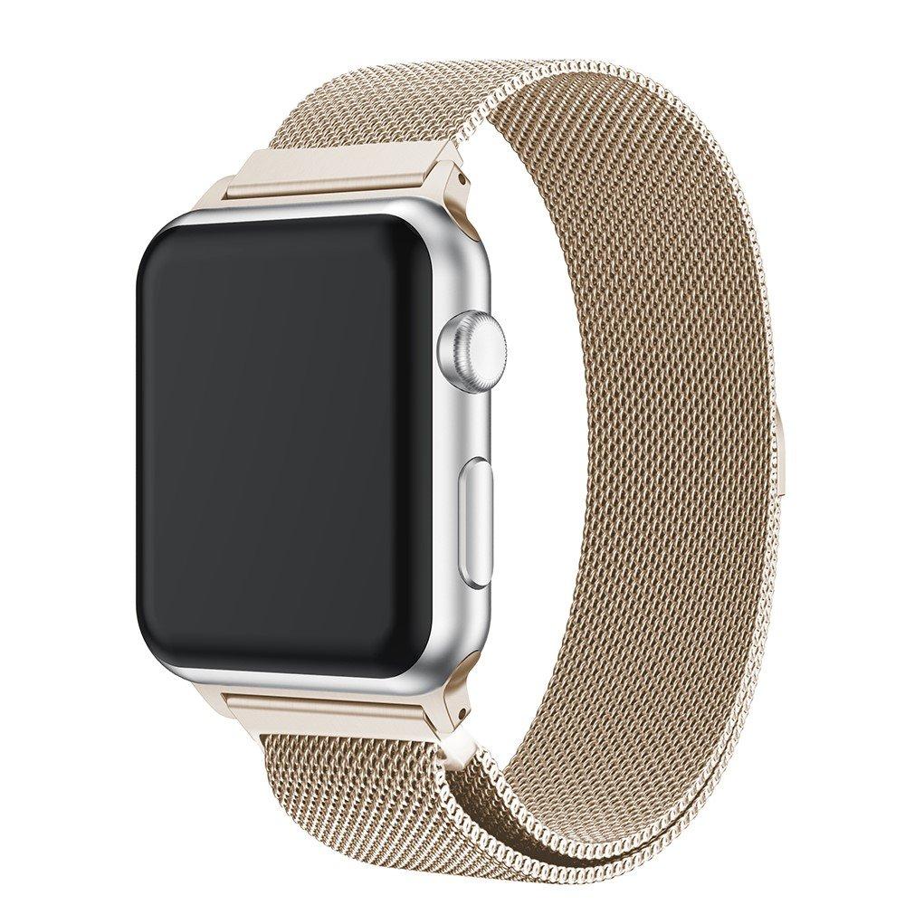 Pulsera milanesa para Apple Watch Series 1-3 42mm, Dorado champagne