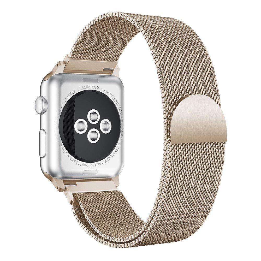 Pulsera milanesa para Apple Watch Series 1-3 42mm, Dorado champagne