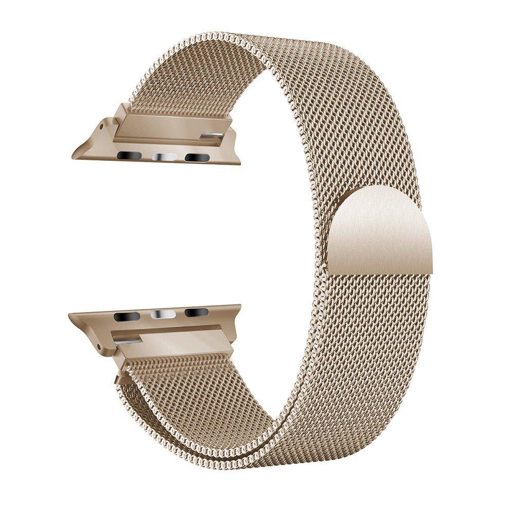 Pulsera milanesa para Apple Watch Series 1-3 42mm, Dorado champagne