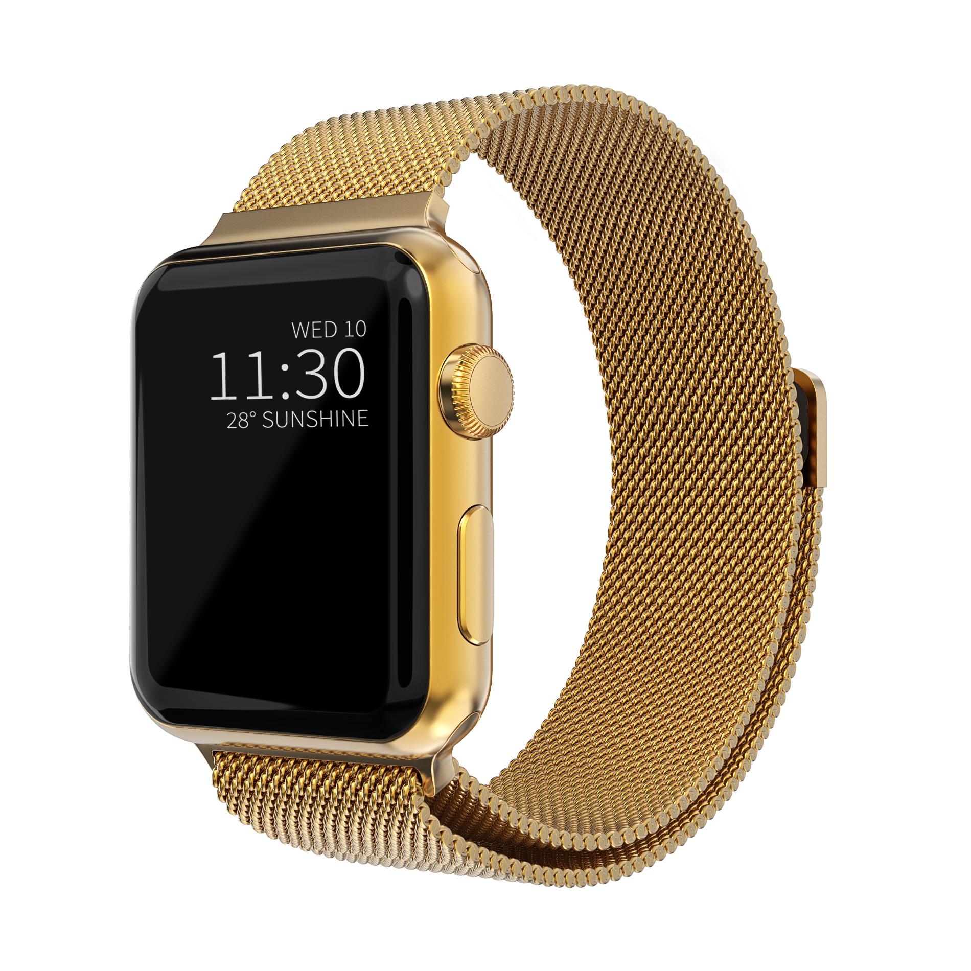 Pulsera milanesa para Apple Watch 45mm Series 7, oro