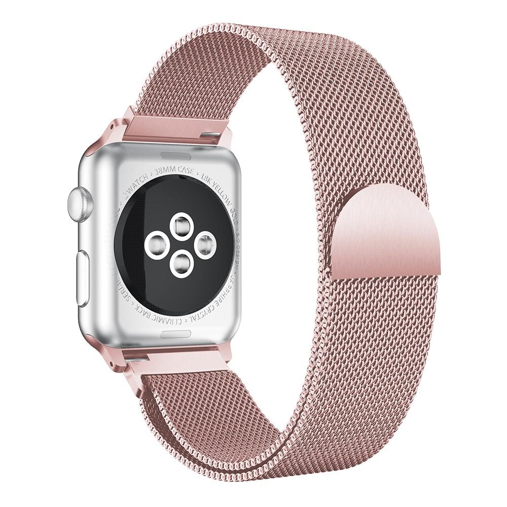 Pulsera milanesa para Apple Watch Ultra 49mm, rosa dorado